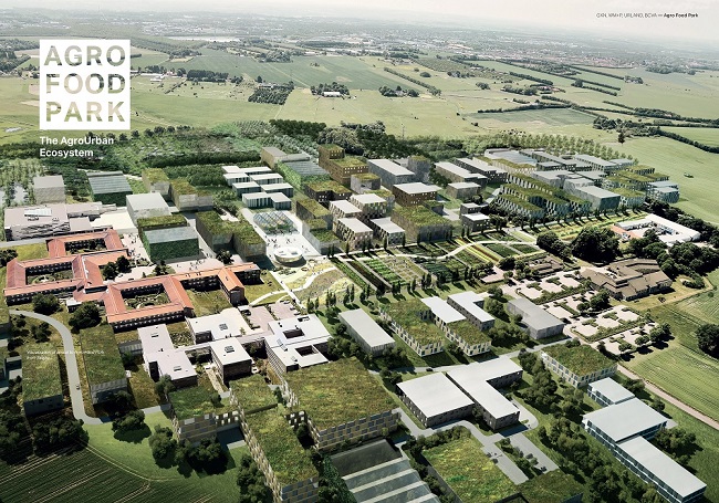 Overzicht van de nieuwe campus.